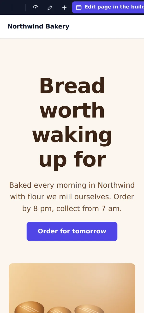 The same page on a phone.